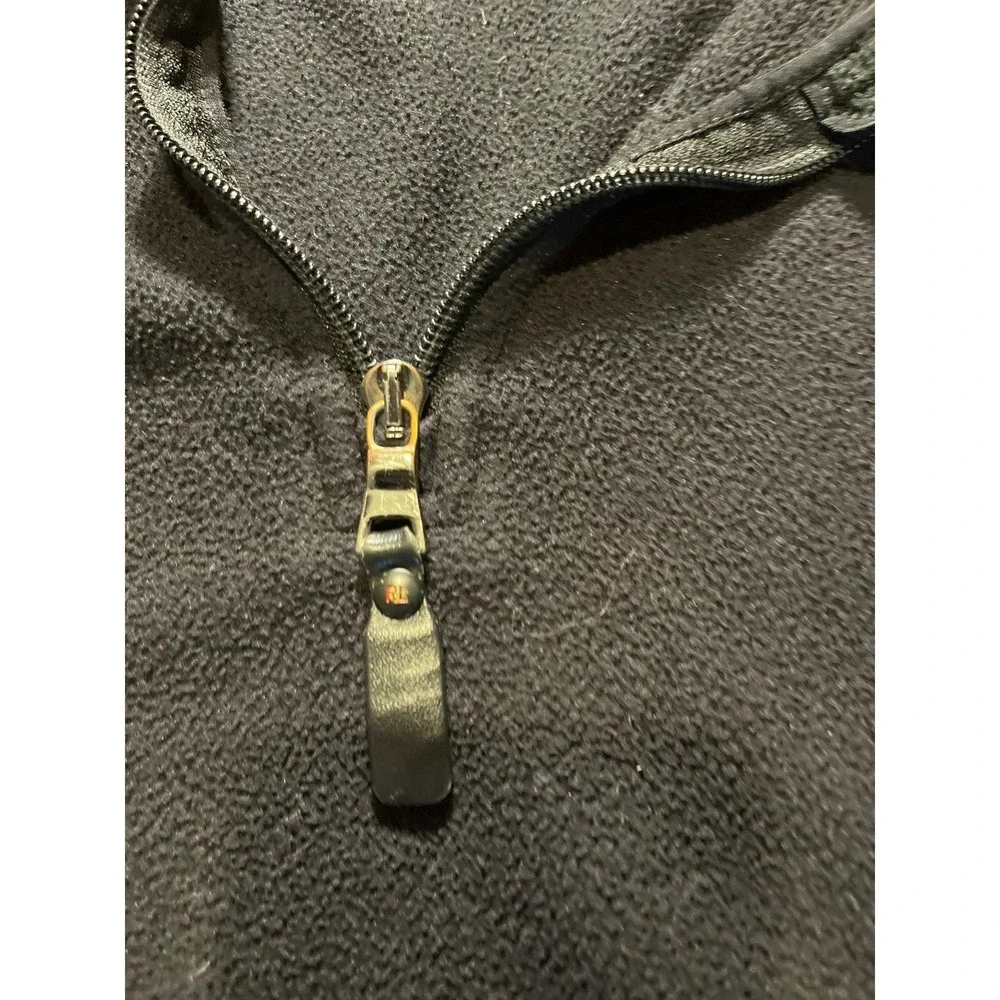 Polo Ralph Lauren Fleece 1/4 Zip Pullover Shirt Black‎ Red Trim Mens XL